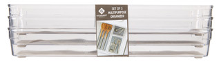 Thumbnail 1: GOURMET KITCHEN 3 Pk Nonslip Drawer Organizers 