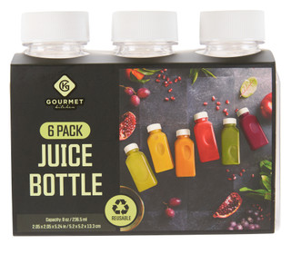 Thumbnail 1: GOURMET KITCHEN 6 Pk Reusable Juice Bottles  