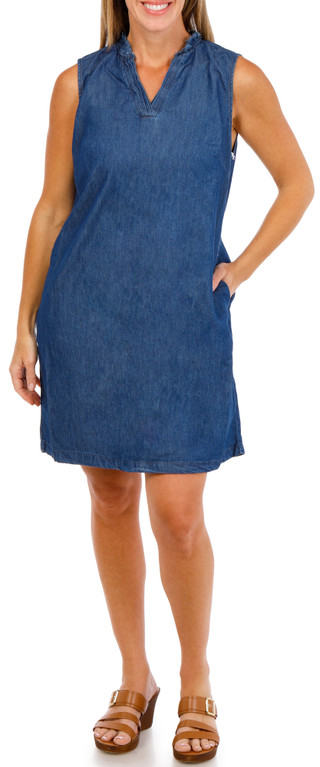 Thumbnail 3: Dash Women's Sleeveless Ruffle Neck Sheath Dress 