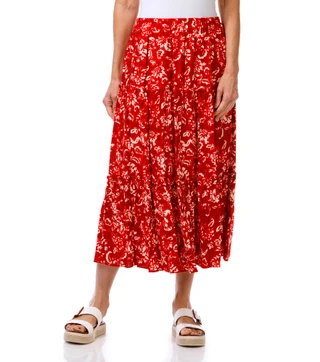 Thumbnail 1: 1 STATE Women's Pull On Tiered Maxi Skirt 