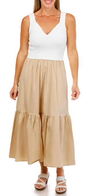 Thumbnail 1: ELAN Women's Sleeveless Tiered Maxi Dress 