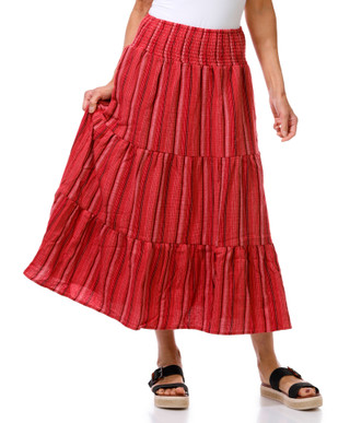 Thumbnail 1: FLAG & ANTHEM Women's Smocked Tiered Midi Skirt 