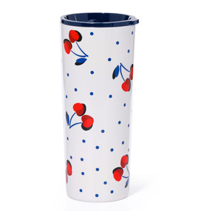 Thumbnail 2: KATE SPADE 24 oz Stainless Steel Vintage Cherry Dot Tumbler 