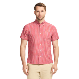 Thumbnail 1: IZOD Men's Breeze Short Sleeve Printed Button Down Shirt 