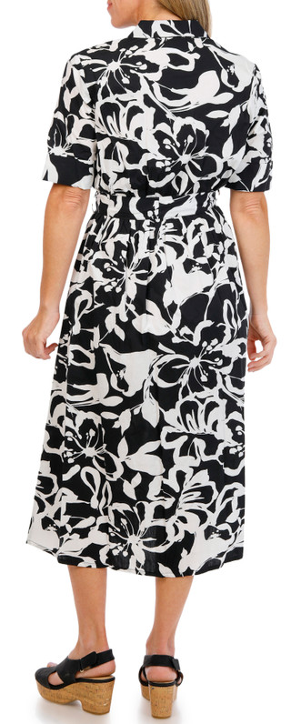 Thumbnail 2: DKNY Women's Short Sleeve Tie Front Midi Dress 