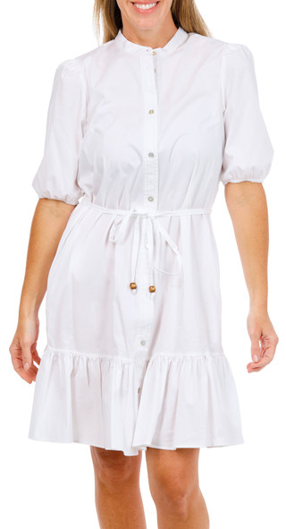 Thumbnail 1: Nicole Miller Women's Short Sleeve Button Down Tiered Shirtdress 