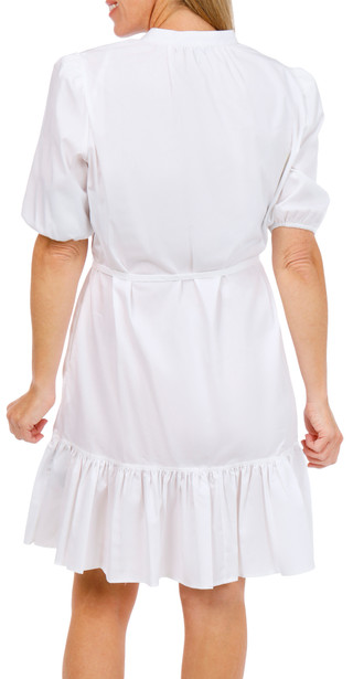 Thumbnail 4: Nicole Miller Women's Short Sleeve Button Down Tiered Shirtdress 