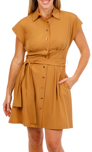 Thumbnail 1: DKNY Women's Short Sleeve Button Down Shirtdress 