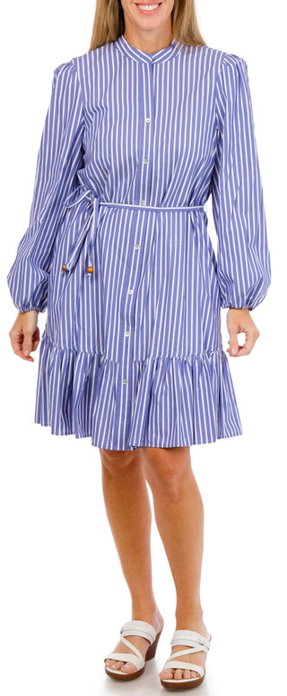 Thumbnail 2: Nicole Miller Women's Long Sleeve Tiered Button Down Shirtdress 