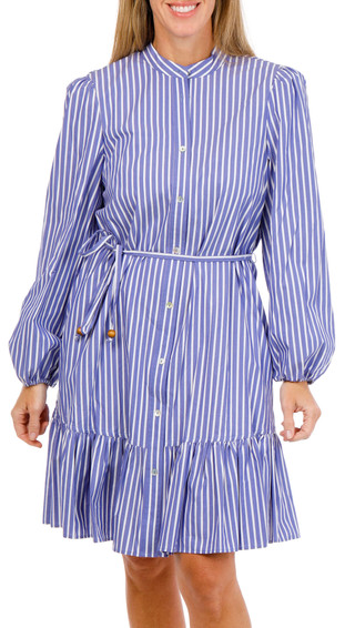 Thumbnail 1: Nicole Miller Women's Long Sleeve Tiered Button Down Shirtdress 