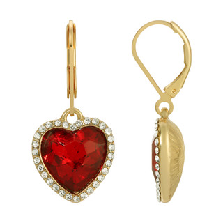 Thumbnail 1: 1928 Jewelry Gold & Silver Tone Heart Earrings 