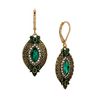 Thumbnail 1: 1928 Jewelry  Vintage Marquise Lever Back Earrings 