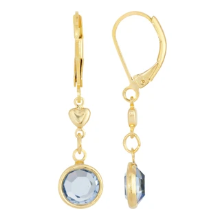 Thumbnail 1: 1928 Jewelry Crystal Heart Drop Earrings 