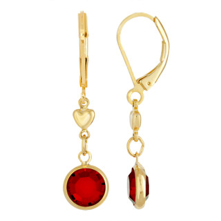 Thumbnail 1: 1928 Jewelry Crystal Heart Drop Earrings 
