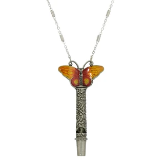 Thumbnail 1: 1928 Jewelry Whistle Enamel Butterfly Necklace 