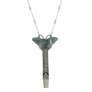 Thumbnail 1: 1928 Jewelry Whistle Enamel Butterfly Necklace 