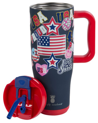 Thumbnail 2: SIMPLY SOUTHERN 40 oz USA Stickers Tumbler 