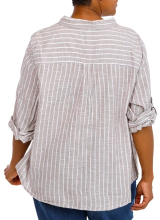 Thumbnail 2: Dash Women's Plus 3/4 Button Down Top 
