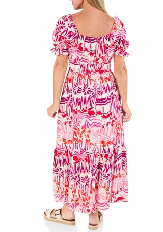 Thumbnail 2: MELLODAY Women's Short Sleeve Tiered Midi Dress 