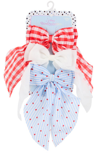 Thumbnail 1: Capelli Girls 3 Pk Americana Hair Bow Barrettes 