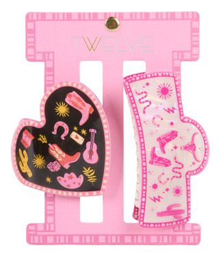 Thumbnail 1: TWELVE 2 Pk Cowgirl Hair Claw Clips 