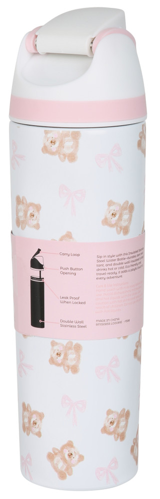 Thumbnail 2: A little obsessed 24 oz Stainless Steel Bears & Bows Water Bottle 