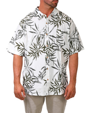 Thumbnail 1: Weatherproof Big Men's Faux Linen Print Button Down Shirt 