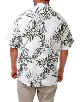 Thumbnail 2: Weatherproof Big Men's Faux Linen Print Button Down Shirt 