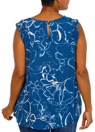 Thumbnail 2: Kaktus Women's Plus Sleeveless Keyhole Back Top 