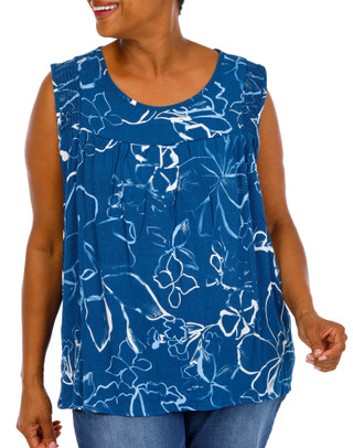 Thumbnail 1: Kaktus Women's Plus Sleeveless Keyhole Back Top 
