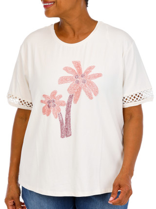 Thumbnail 1: Kiss & Fly Women's Plus Beaded Sequin Coastal Top 