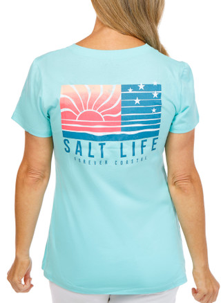 Thumbnail 1: Salt Life Women's Forever Coastal V-Neck T-Shirt 