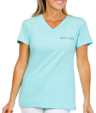 Thumbnail 3: Salt Life Women's Forever Coastal V-Neck T-Shirt 