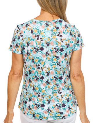 Thumbnail 2: Blue Sol Women's Scoop Neck Print Tee 