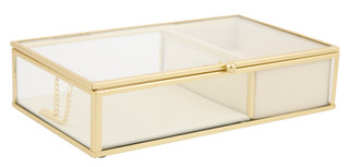 Thumbnail 3: Oasis 2 Section Glass Jewelry Box 