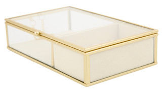Thumbnail 4: Oasis 2 Section Glass Jewelry Box 