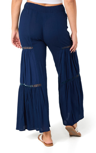 Thumbnail 3: Angie Juniors Tiered Wide Leg Flowy Pants 
