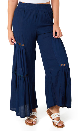Thumbnail 1: Angie Juniors Tiered Wide Leg Flowy Pants 