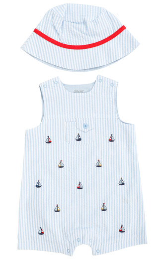 Thumbnail 1: Little Me Baby Boys 2 Pc Sunsuit Set 