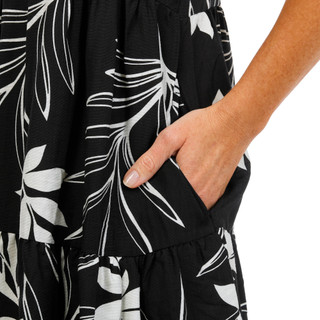 Thumbnail 2: Kaktus Women's Short Sleeve Print Tiered Dress 
