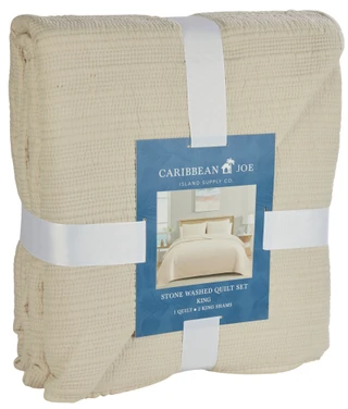 Thumbnail 7: Caribbean Joe Stonewashed Cotton Quilt Set 