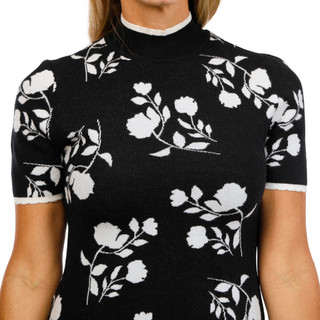 Thumbnail 4: Ellen Tracy Women's Short Sleeve High Neck Sweater Dress 
