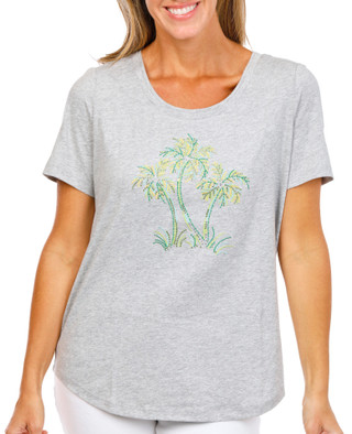 Thumbnail 1: Coral Bay Women's Embroidered Palm Tree Top 