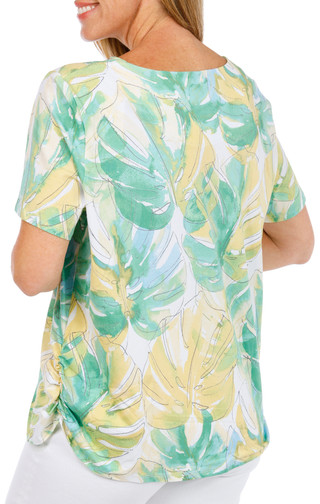 Thumbnail 2: Alfred Dunner Womens Short Sleeve Crew Neck Cotton Top 
