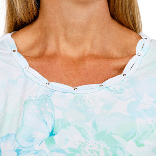 Thumbnail 3: Alfred Dunner Womens Short Sleeve Crew Neck Cotton Top 