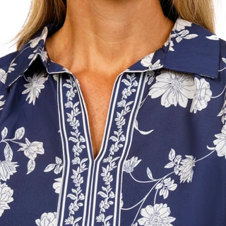 Thumbnail 3: MAGASCHONI Women's Long Sleeve Split Neck Top 