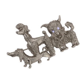 Thumbnail 1: 1928 Jewelry Daisy The Dachshund Penny The Poodle & Yumi The Yorkie Pin 