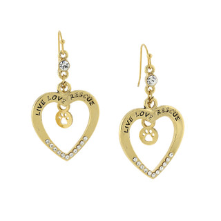 Thumbnail 1: 1928 Jewelry  Open Heart Live Love Rescue Earrings 