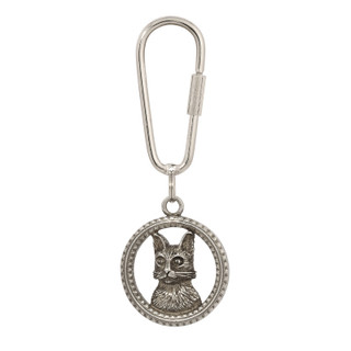 Thumbnail 1: 1928 Jewelry Silver Tone Cat Pewter Screw Lock Keychain 