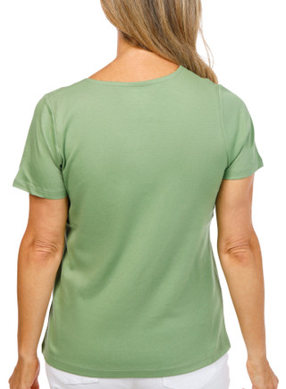 Thumbnail 4: Coral Bay Petite Short Sleeve Double V-Neck Top 